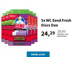 Plein.nl 5x WC Eend Fresh Discs Duo aanbieding