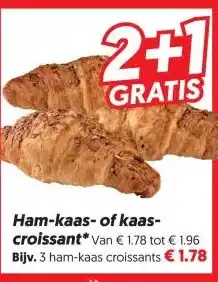 Dekamarkt Ham kaas of kaas croissant aanbieding