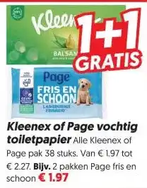 Dekamarkt Kleenex of Page vochtig toiletpapier aanbieding