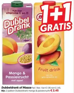 Dekamarkt Dubbeldrank of Maaza aanbieding