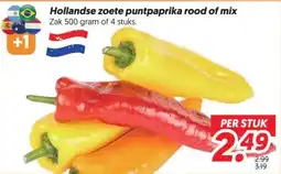 Dekamarkt Hollandse zoete puntpaprika rood of mix aanbieding