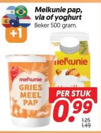 Dekamarkt Melkunie pap , vla of yoghurt aanbieding