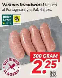 Dekamarkt Varkens braadworst aanbieding