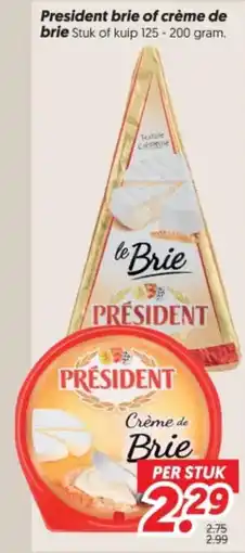 Dekamarkt President brie of crème de brie aanbieding