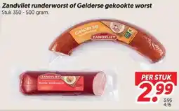 Dekamarkt Zandvliet runderworst of gelderse gekookte worst aanbieding