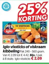 Dekamarkt Iglo vissticks of viskraam kibbeling aanbieding