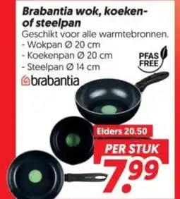 Dekamarkt Brabantia wok , koeken of steelpan aanbieding