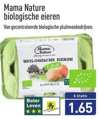 ALDI Mama Nature biologische eieren 6 stuks aanbieding