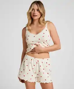 Hunkemoller Hunkemöller Pyjama Short Pointelle Wit aanbieding