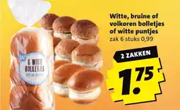 Boni Witte, bruine of volkoren bolletjes of witte puntjes aanbieding