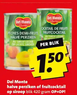 Boni Del monte halve perziken of fruitcocktail op siroop aanbieding