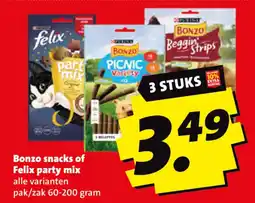 Boni Bonzo snacks of felix party mix aanbieding