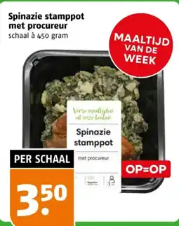Poiesz Spinazie stamppot met procureur aanbieding