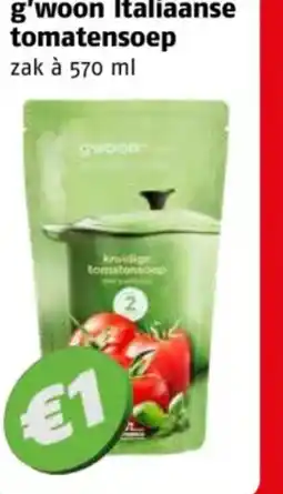 Poiesz G'woon italiaanse tomatensoep aanbieding