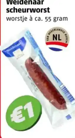 Poiesz Weidenaar scheurworst aanbieding