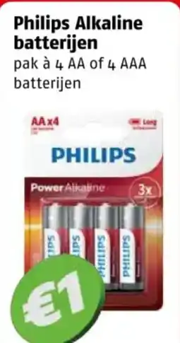 Poiesz Philips alkaline batterijen aanbieding