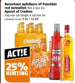 Poiesz Berentzen apfelkorn of puschkin red sensation aanbieding