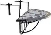 Bol.com vidaXL - Balkontafel - hangend - mozaïek - zwart - en - wit aanbieding