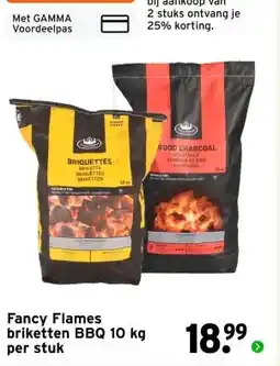 GAMMA Fancy Flames briketten BBQ 10 kg aanbieding