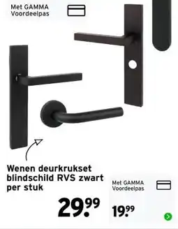 GAMMA Wenen deurkrukset blindschild RVS zwart aanbieding