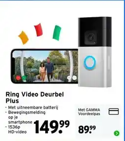 GAMMA Ring Video Deurbel Plus aanbieding