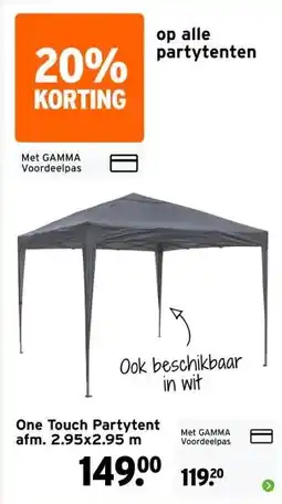 GAMMA One Touch Partytent aanbieding