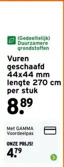 GAMMA Vuren geschaafd 44x44 mm lengte 270 cm aanbieding