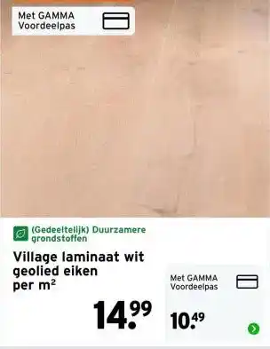 GAMMA Village laminaat wit geolied eiken aanbieding