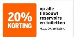 GAMMA op alle (inbouw) reservoirs en toiletten aanbieding