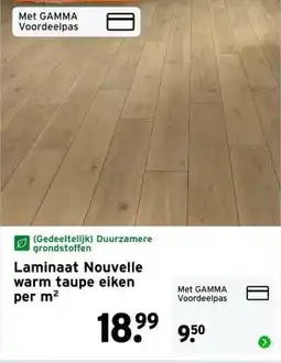 GAMMA Laminaat Nouvelle warm taupe eiken aanbieding