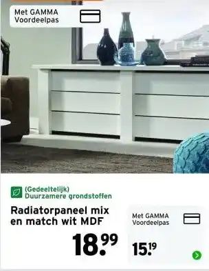 GAMMA Radiatorpaneel mix en match wit MDF aanbieding