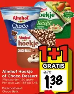 Vomar Voordeelmarkt Almhof Hoekje of Choco Dessert aanbieding