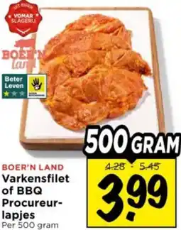 Vomar Voordeelmarkt Varkensfilet of BBQ Procureurlapjes aanbieding