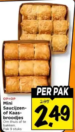 Vomar Voordeelmarkt Mini Saucijzen of Kaasbroodje aanbieding