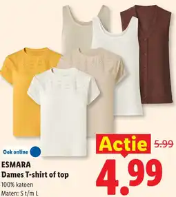 Lidl Esmara Dames T-shirt of top aanbieding