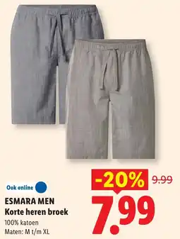 Lidl Esmara Men Korte heren broek aanbieding
