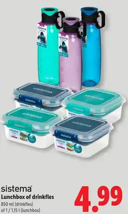 Lidl Sistema Lunchbox of drinkfles aanbieding