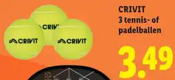 Lidl Crivit 3 tennis of padelballen aanbieding