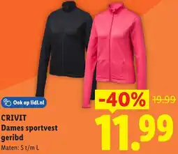 Lidl Crivit Dames sportvest geribd aanbieding