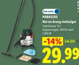 Lidl Parkside Nat en droog stofzuiger aanbieding
