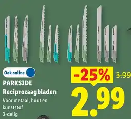 Lidl Parkside Reciprozaagbladen aanbieding