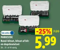 Lidl Parkside Ratel-bitset, bitset of bit en dopsleutelset aanbieding