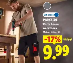 Lidl Parkside Korte heren werkbroek aanbieding