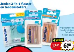 Kruidvat Jordan 3-in-1 flosser en tandenstokers aanbieding