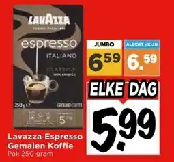 Vomar Voordeelmarkt Lavazza Espresso Gemalen Koffie aanbieding