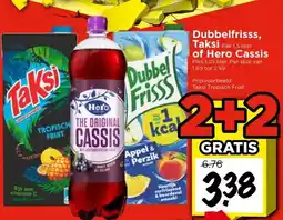 Vomar Voordeelmarkt Dubbelfrisss, Taksi Pak 1,5 liter of Hero Cassis aanbieding