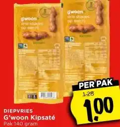 Vomar Voordeelmarkt DIEPVRIES G'woon Kipsaté aanbieding