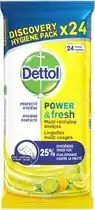 Bol.com Dettol Schoonmaakdoekjes Power & Fresh - Citrus - 24 stuks aanbieding