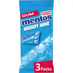 Jumbo Mentos Gum Mighty Mint Suikervrij Blister 3-pack aanbieding