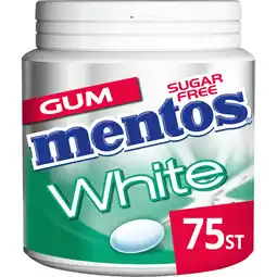 Jumbo Mentos Gum White Green Mint Suikervrij Pot 75 stuks aanbieding